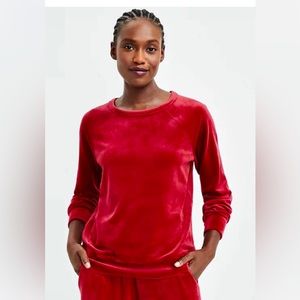 NWT Lou&Grey Loft red velvet top, size Small